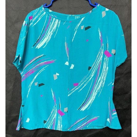 Unbranded Tops - 5/$25 Vintage 80s 90s Womens Blue Short Sleeve Shirt Top Blouse - Size M